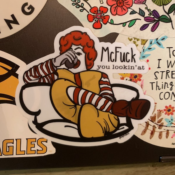 Mcfreaky Sticker Mcfuck You Lookin' at Vinyl Sticker - Funny Adult Swear Sticker - Etsy