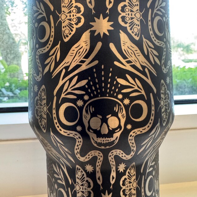 Deadly Damask Stanley Engraved Tumbler 40 Oz Protour Custom Gothic