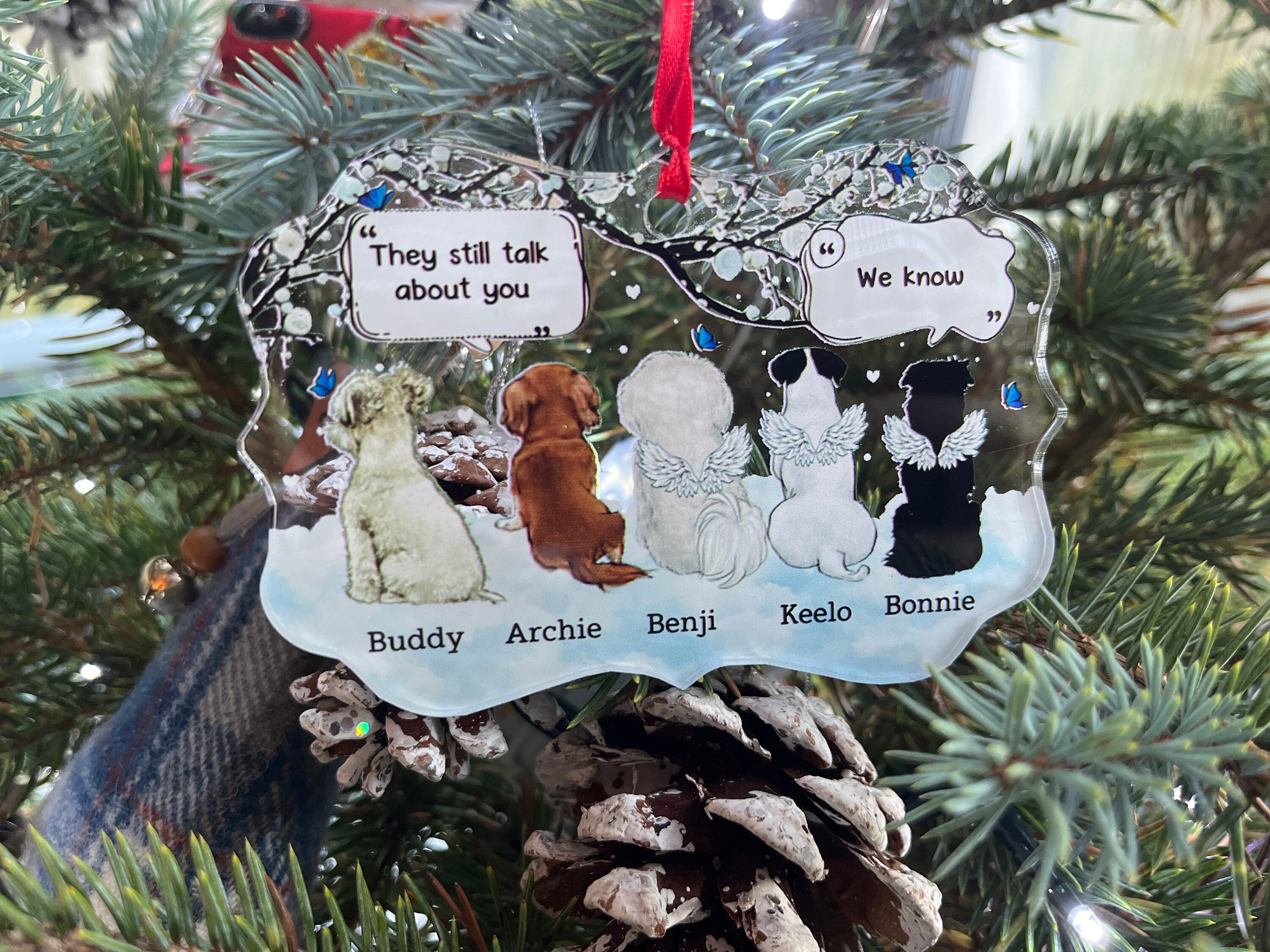 Personalized Acrylic Ornament, Gift For Pet Lovers, Dog Dad, Dog Mom, Cat Mom, Cat Dad