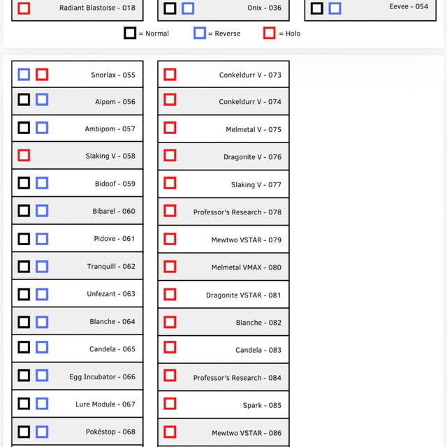 Pokmon GO TCG Set Interactive Checklist - Etsy