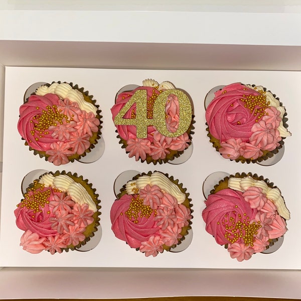 40th Cupcake Topper 40 Happy Birthday Cupcake Cake Toppers Any 40th Cupcake Topper 40 Happy Birthday Cupcake Cake Toppers Any