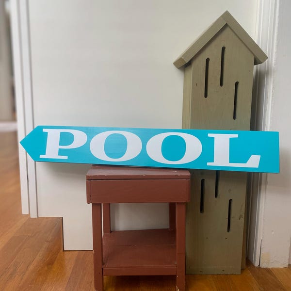 Pool Sign | Directional Sign | Beach Arrow Sign | Directional Arrow ...