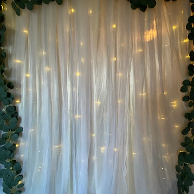 White Tulle Chiffon Backdrops for Bridal Shower Photography Wedding ...