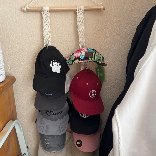 Personalized Cap Rack, Hat Storage, Gift for Him for Dad, Closet ...