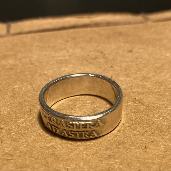 Per Aspera Ad Astra Ring - Through Hardships to the Stars Sterling ...
