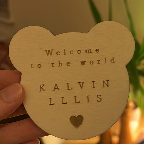 Welcome to the World Sign - Personalised Baby Arrival Sign - Teddy Bear ...