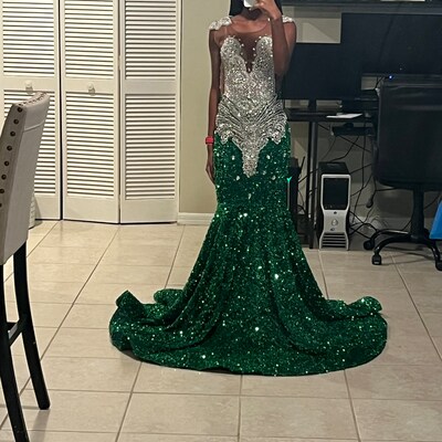 Mermaid Ruffles Beads Appliques Yellow Evening Gowns JTE475