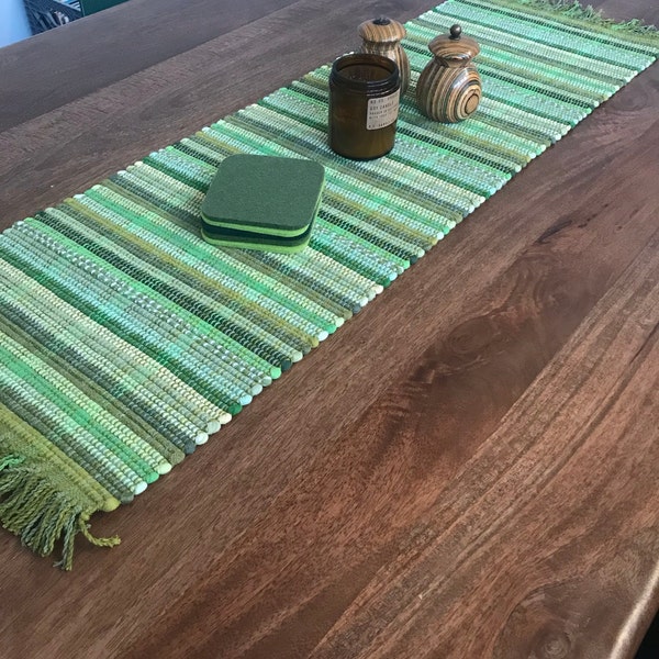 Handwoven Machine Washable Rag Rug Placemats in Warm Rust, Grey, and ...