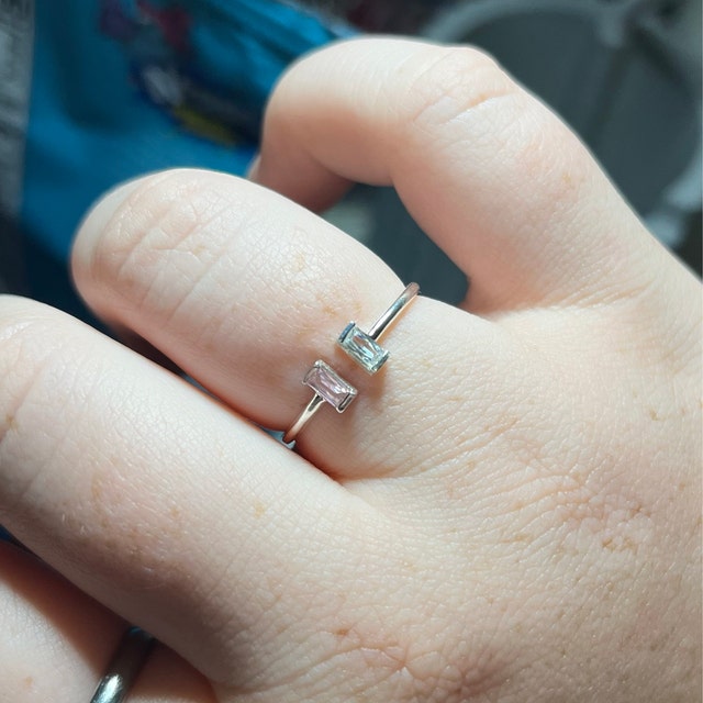 Vertical Baguette Birthstone Ring by Caitlyn Minimalist