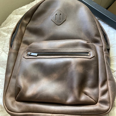 Leather Backpack Men / Women Leather Rucksack Laptop Backpack ...