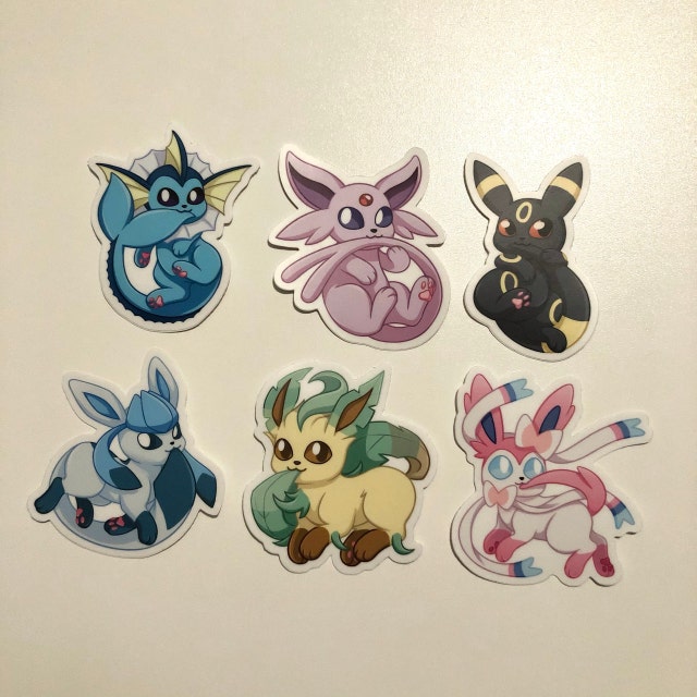 Pack Adesivos - Eeveelução - Eevee - Evolução - Pokémon