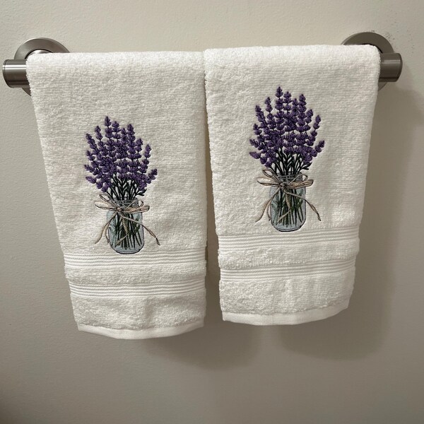 Embroidered Hand Towel, Wildflowers, Cream Colored Hand Towel, 16 X 29 ...