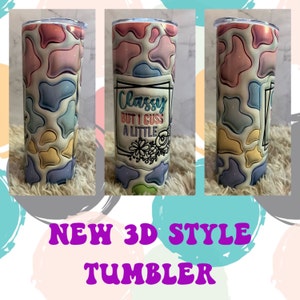 3D Puff L.V. Pink Tumbler Wrap - Sublimation Transfer – Classy Crafts