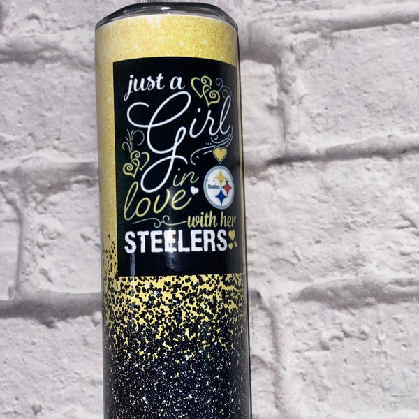 20 Oz Skinny Tumbler Sublimation Design Template Glitter Bright Yellow ...