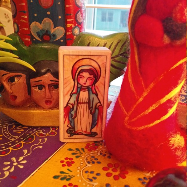 St Mary of the Miraculous Medal Patron Saint Block With Gift Bag ...