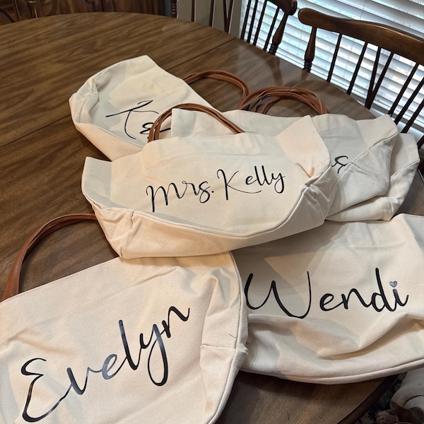 Bridesmaid Tote Bags,personalized Bridesmaid Bags,personalized Bridal ...