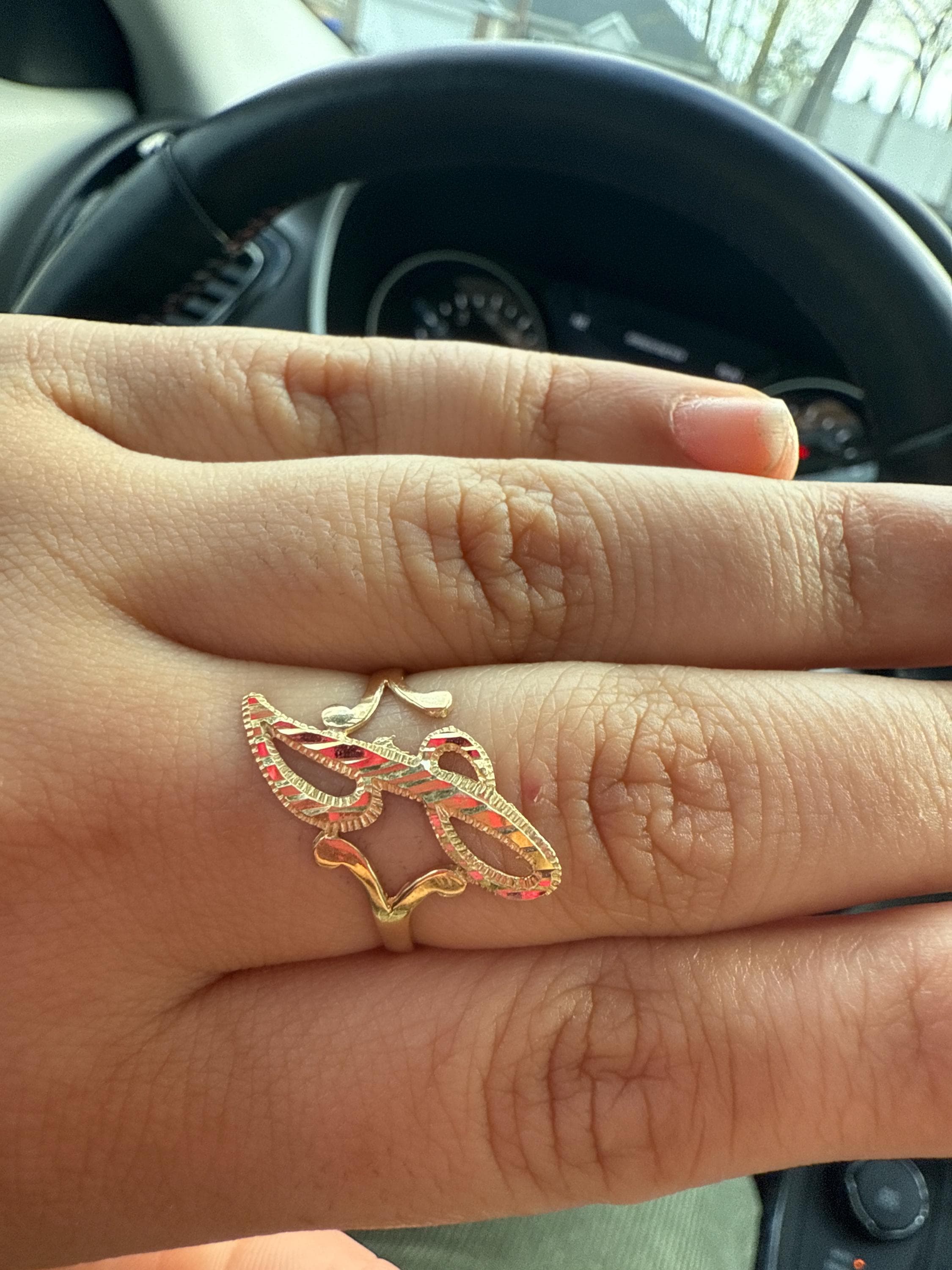 10K Gold Initial Ring / Cursive Initial Alphabet Ring / Initial Letter Alphabet Ring
