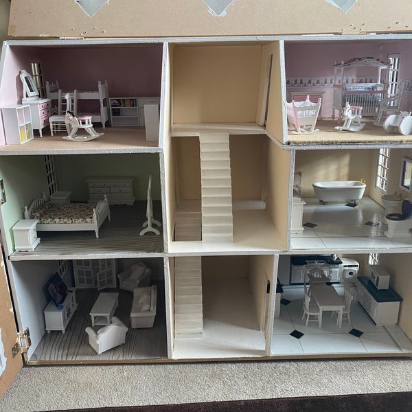 Pack Intérieur Pour Maison De Poupée Dalton échelle 1/12 - 5 Pièces, Style Géorgien, Neuf