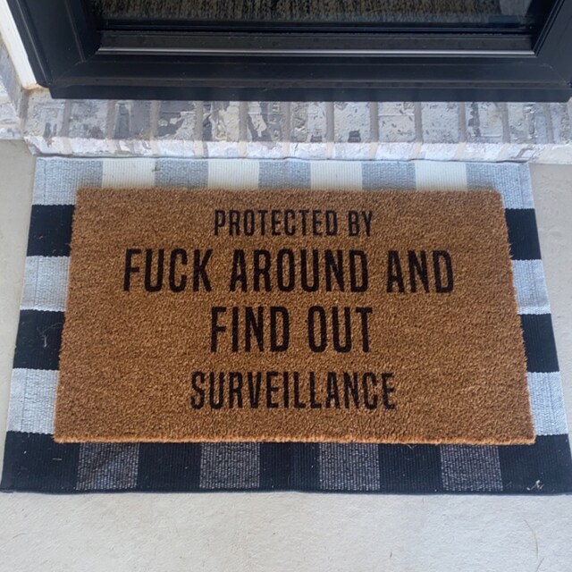 BinHang Indoor Floor Mats for Home Entrance, Funny Doormats for Front Door  Protected by Fuck Around and Find Out Surveillance Rubber Backing Protect