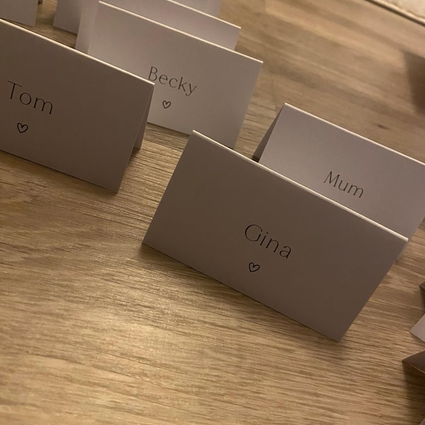 Wedding Place Names | Wedding Table Place Name Cards | Minimal Wedding ...