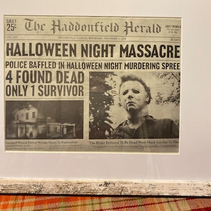 1978 Halloween Haddonfield Herald Halloween Night Massacre Michael - Foto 3