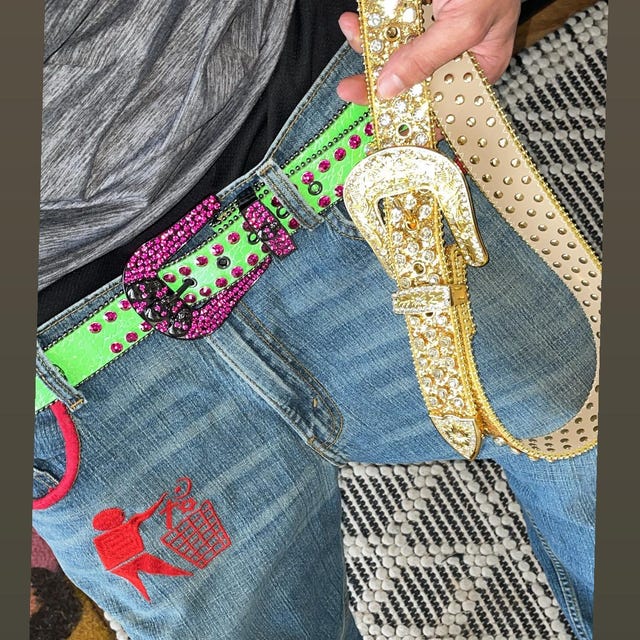 Gold Flower Glitter Buckle Belt Western Rhinestone Bling Rodeo Fair Belts Gold Western Rhinestone Belts Bling Floral Buckle Cowgirl  main image 3