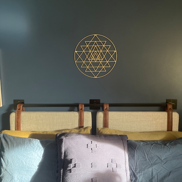 Gold Sri Yantra Metal Wall Art: Modern Mandala Decor - Etsy