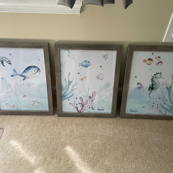 Under the Sea Wall Art, Ocean Nursery Decor, Nautical Nursery Print Set ...