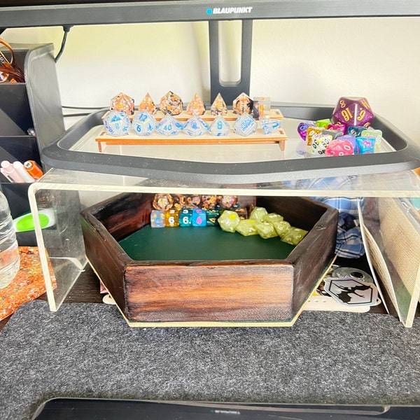 Dice Display Rack | 7 Polyhedral Dice Sets | Wooden | Laser Cut | PVA ...