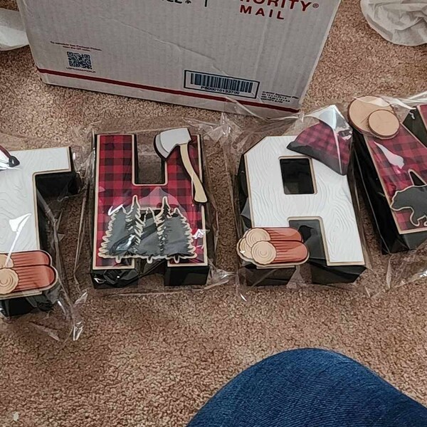 Lumberjack 3D Letter, Party Decorations, Lumber Birthday Party ...