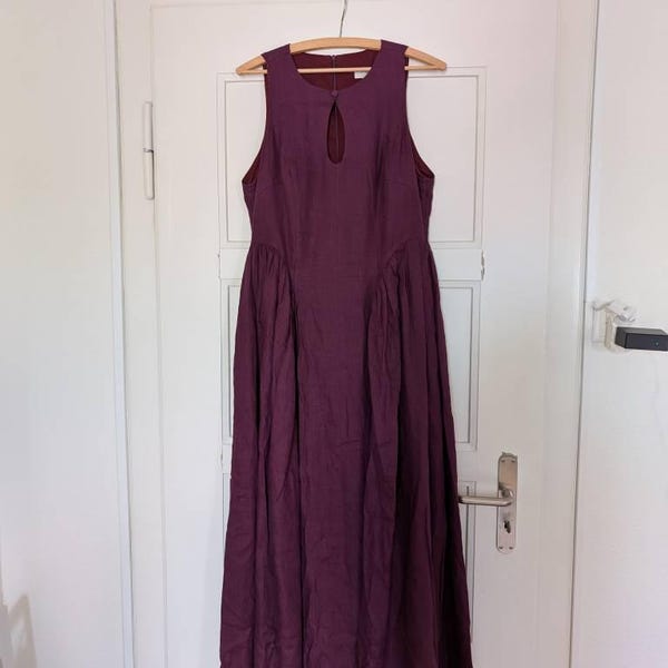 Claudine Steel Linen Pocket Dress