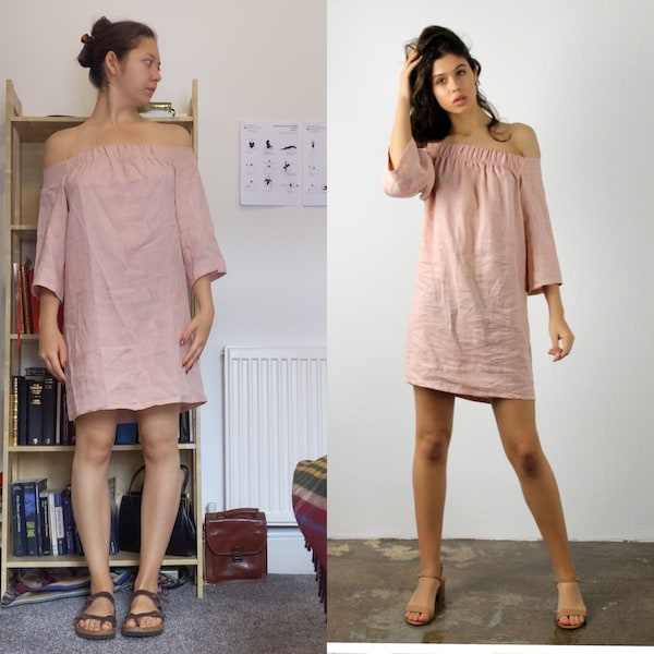 LEANNE OFF THE SHOULDER LINEN TOP, LILAC ROSE WE MERMAID IT main image 1