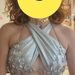 Sequin Holographic bodysuit + skirt set unicorn crystal sequin  dress clear long sleeve Skirt cyber cyberpunk costume bling bling club DJ