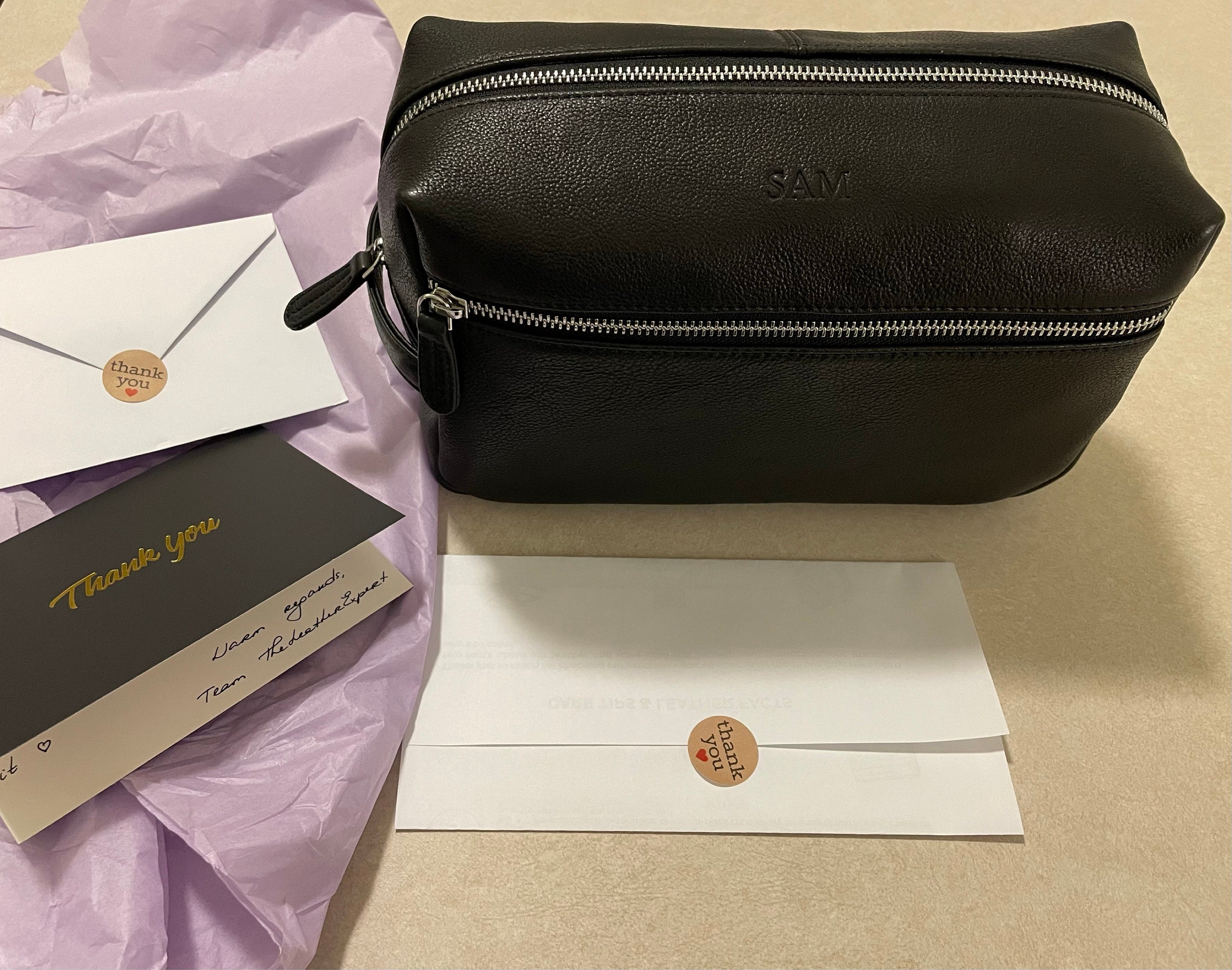Personalized leather toiletry bag - Dopp kit - Christmas - Anniversary gift for him - For husband - Leather travel bag - For dad - boyfriend