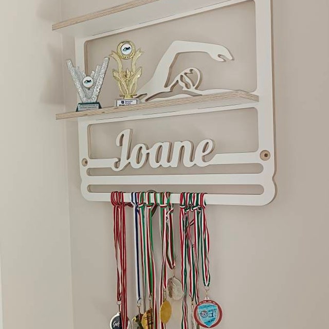CREATCABIN Medal Holder Running This Girl is On Fire Sport Display Hanger Rack Awards Metal Lanyard Holder Sturdy Wall Mounted Athletes Players Gymnastics Over 60 Medals Olympic