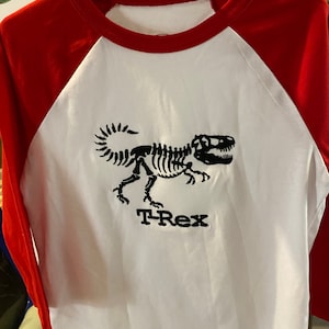 T-rex Dinosaur Dino Skeleton Bones Fill Embroidery Design - Etsy