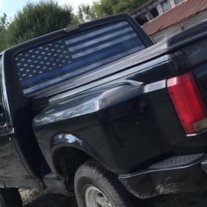 Truck Back Window Decals >> Truck Rear Window Decal Thin Blue Line American Flag Perforated Vinyl Universal Truck Back Window Decals >> Truck Rear Window Decal Thin Blue Line American Flag Perforated Vinyl Universal
