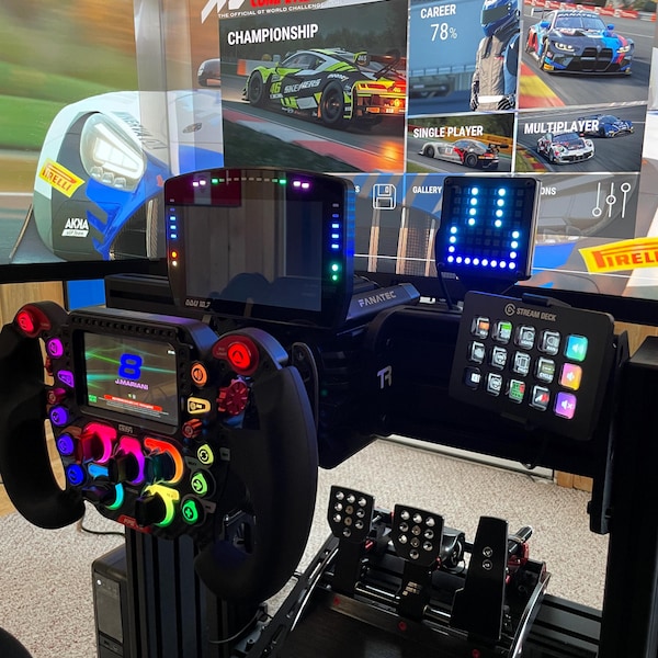 Sim Racing Stream Deck MK1 MK2 Mount: 2-axis Adjustable Sim Rig Cockpit ...