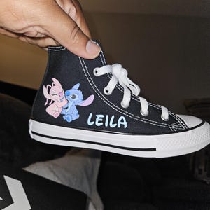 Stitch Angel Converse Personalized High Tops Sneakers for Girls