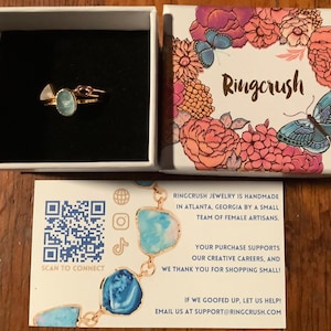 Customer photo, Oval Rosecut Raw Aquamarine Ring, Aquamarine Jewelry, Gold Ring,