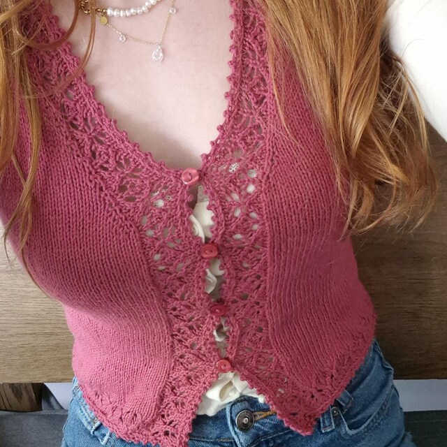 【ゆい】mother OPHELIA BLOUSE Ophelia Blouse | Lace Silk Blouse Knitting Pattern Pdf for