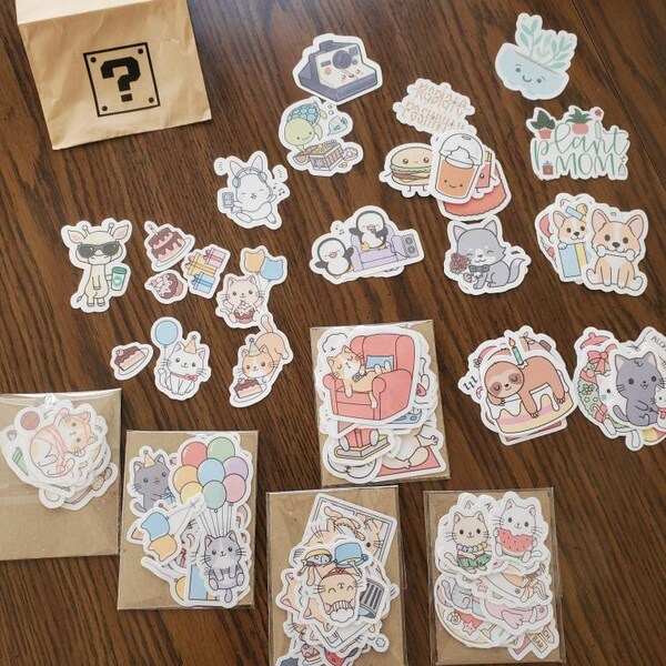 Cute Kawaii Cat Mega Sticker Pack | Cute | Fun Stickers | Stickers ...