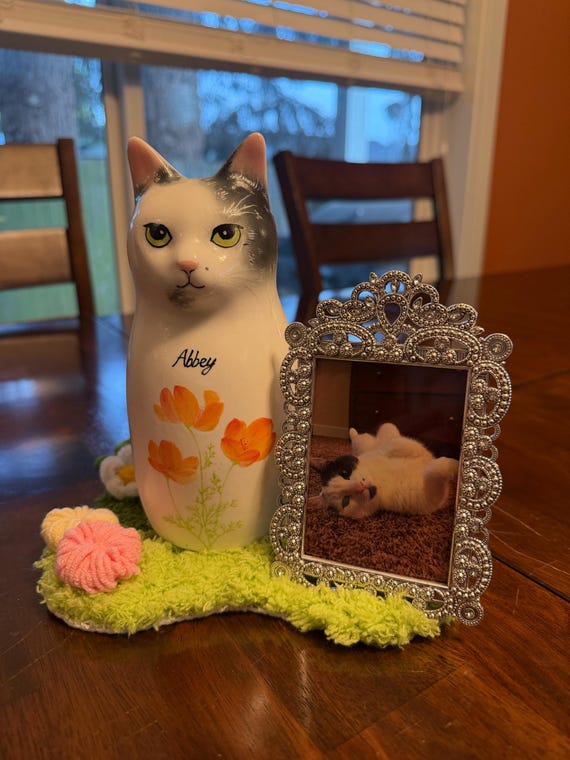 Handmade ceramic pet memorial urn ordered three times — 5 star Etsy review by Marci, Farbe Ceramics