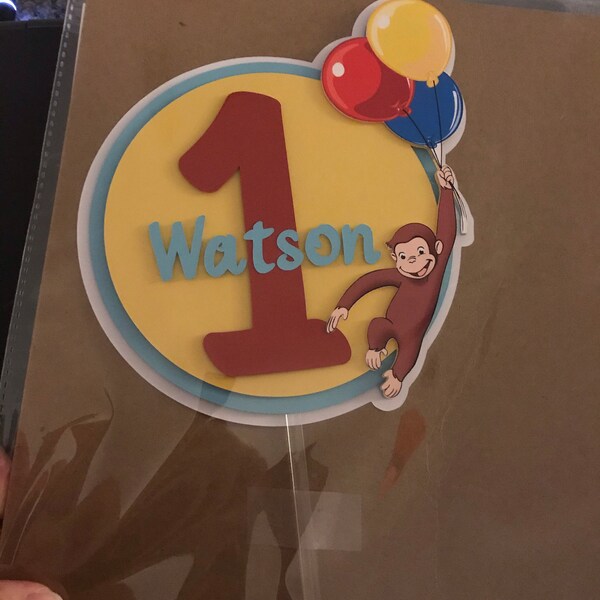 Curious George Cake Topper, Curious George Birthday, Curious George ...