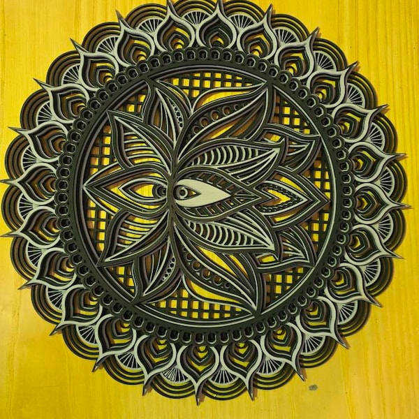 Multilayer Laser Cut DXF - MANDALA LOTUS - Mandala Svg Files for Cricut ...
