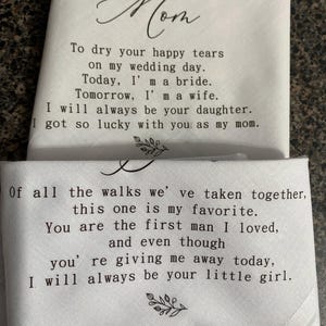 Custom Handkerchief Wedding, Father of Bride Groom Gift, Personalized Handkerchief, Mother of Bride Groom Gift, Wedding Hankerchief Dad