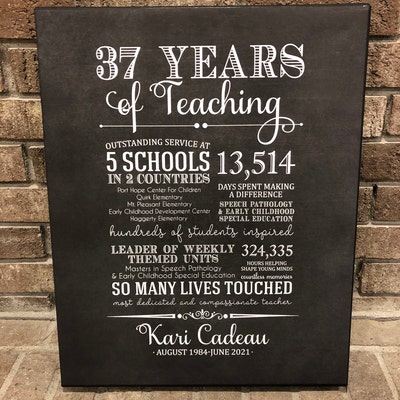 Teacher Retirement Gift Printable DIGITAL FILE Personalized Print for Retiring Teacher From ...