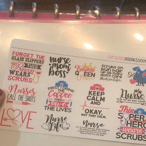 Nurses Quotes Planner Stickers for Erin Condren Life Planner, Plum ...