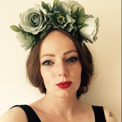 Black Rose Halloween Headband, Creepy Eyeball Hair Accessory, Glitter ...