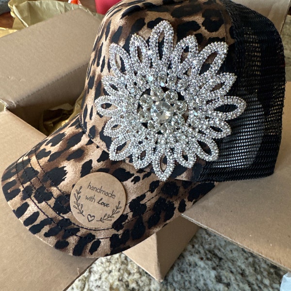 Rhinestone Trucker Hat - Etsy